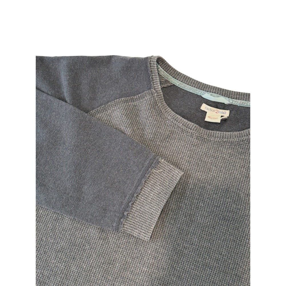 Carbon 2 Cobalt Mens Gray Waffle Knit Thermal XXL Raglan Long Sleeve Cotton